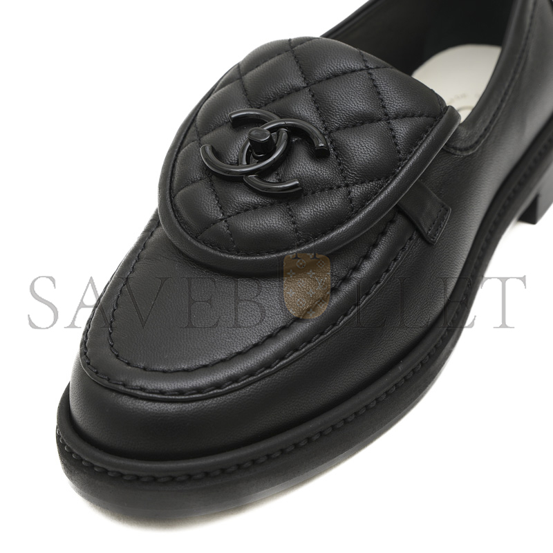 Ch**el quilted leather cc turnlock loafers